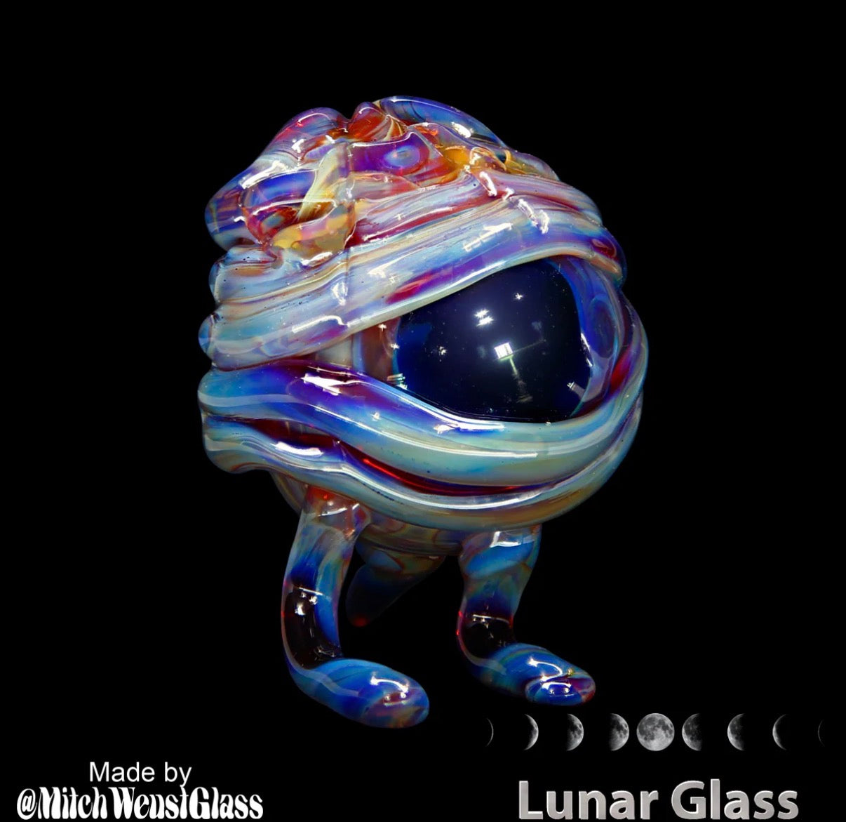 LG- 20 Lunar Glass Silver Transparent Purple Rod